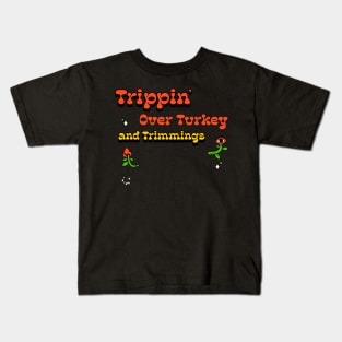 Trippin' Over Turkey and Trimmings Gnome Hippie Thanksgiving Kids T-Shirt